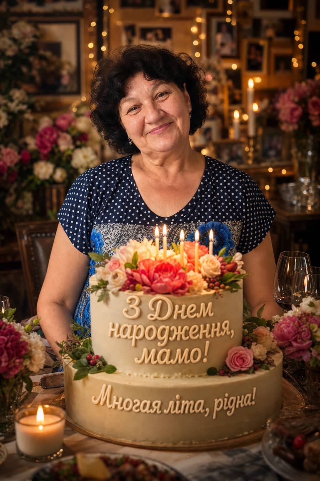 Мама, 62: святкове фото на день народження, напис «З Днем народження, мамо!»