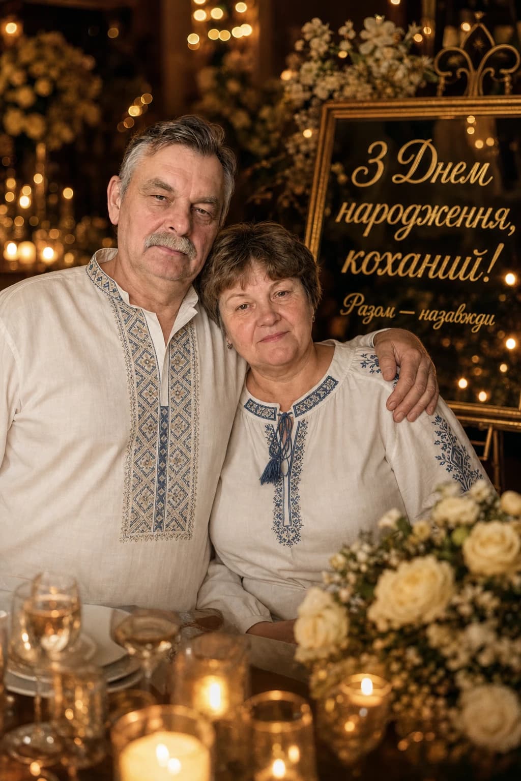 Чоловік, 60+: святкове фото на день народження, напис «З Днем народження, коханий!»